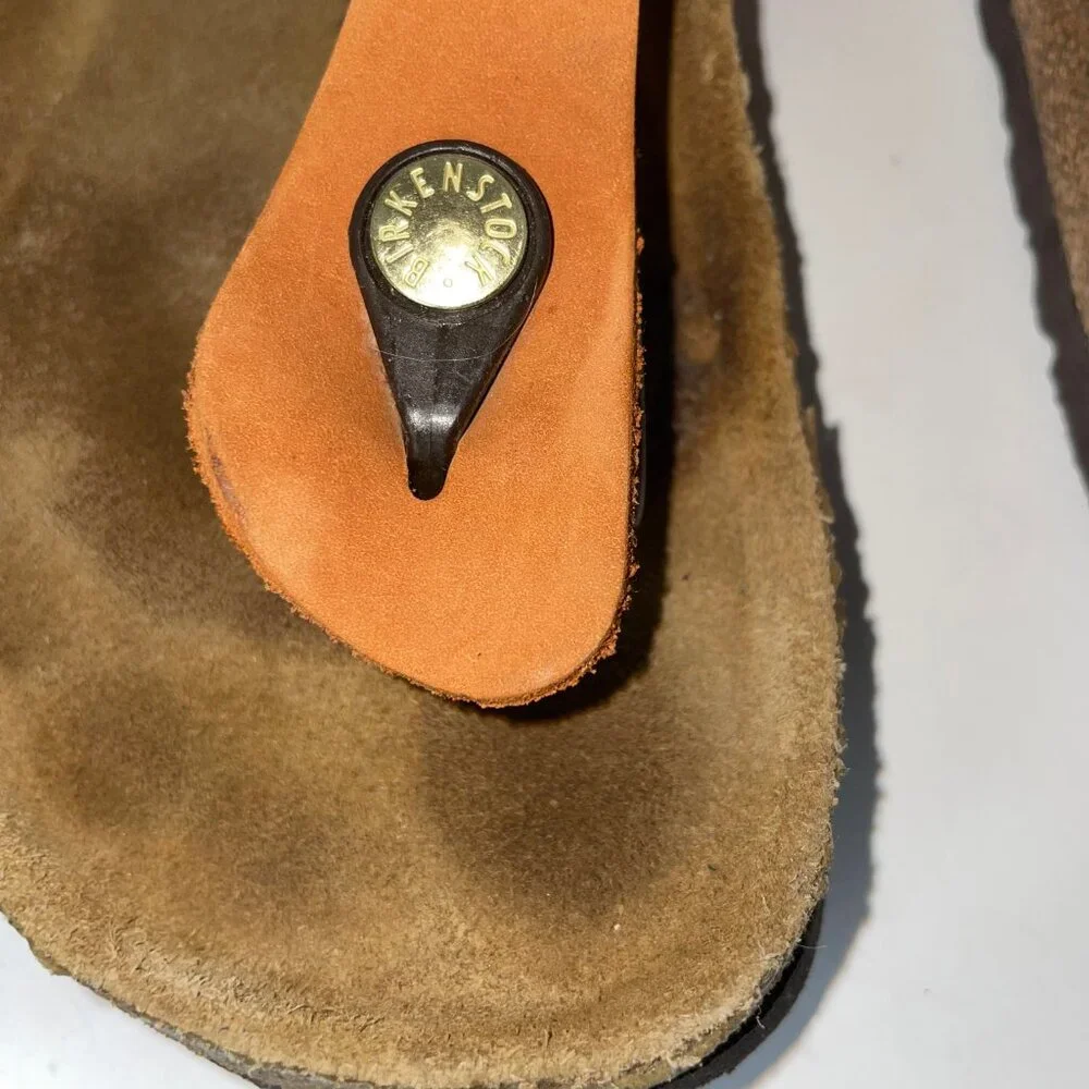 Birkenstock Gizeh Women's Leather Burnt Orange Thong Sandals Size 39 / US 8 - 8 - Picture 13 of 13